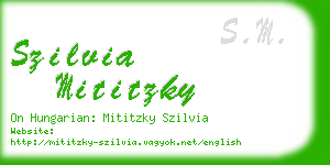 szilvia mititzky business card